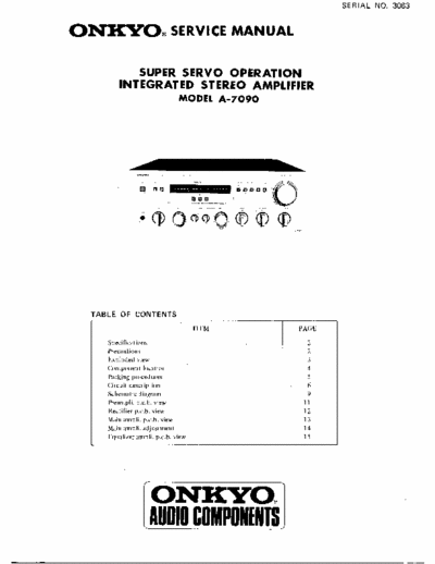 Onkyo A7090 Integrated stereo amplifier. S_manual nº 3063